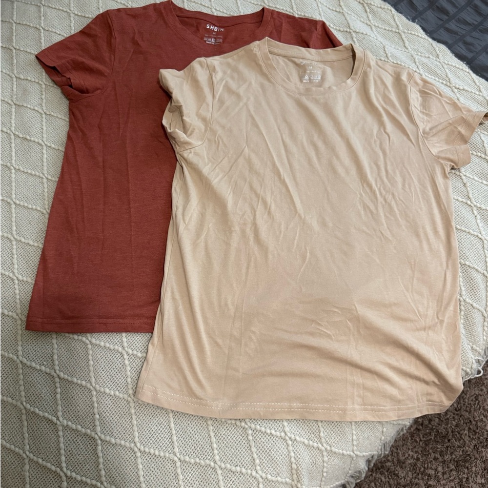 2Pack Cotton Blend Plain Tees